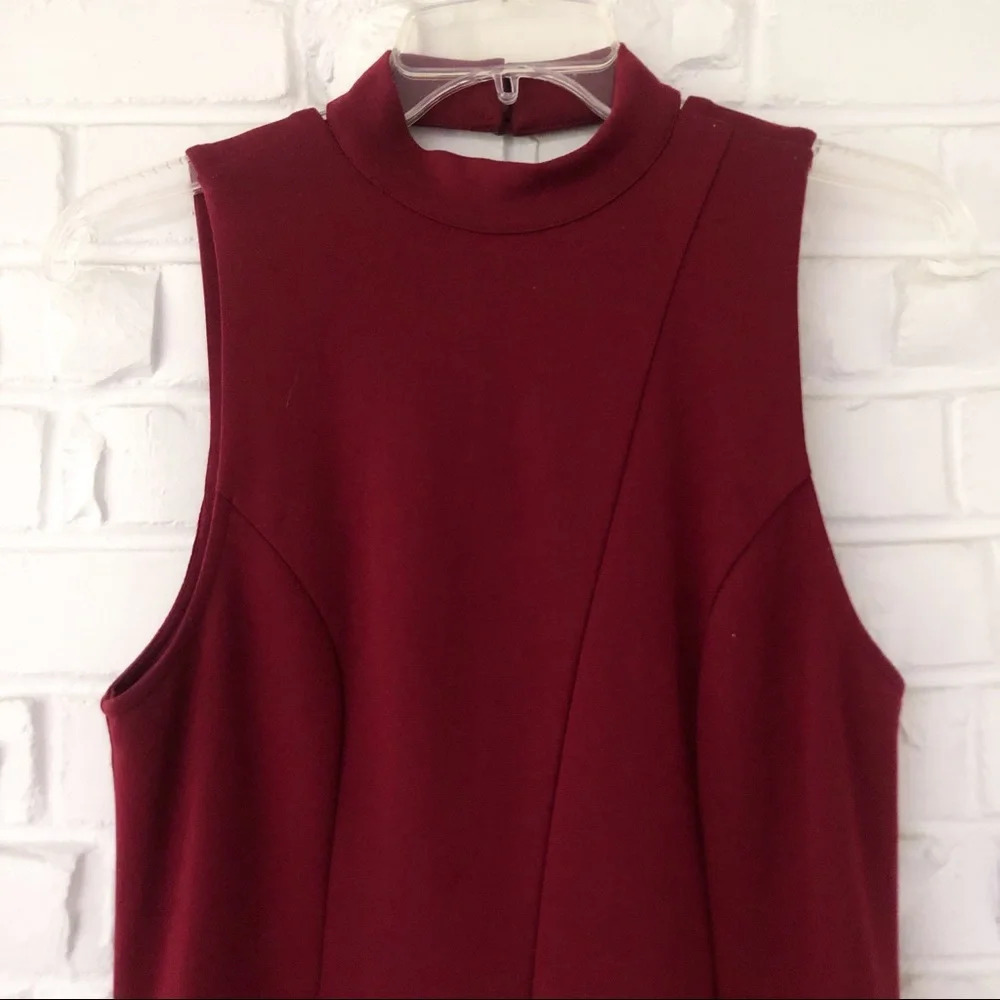 🍁Free People Fit-and-Flare Sleeveless Red Dress S - Picture 4 of 7
